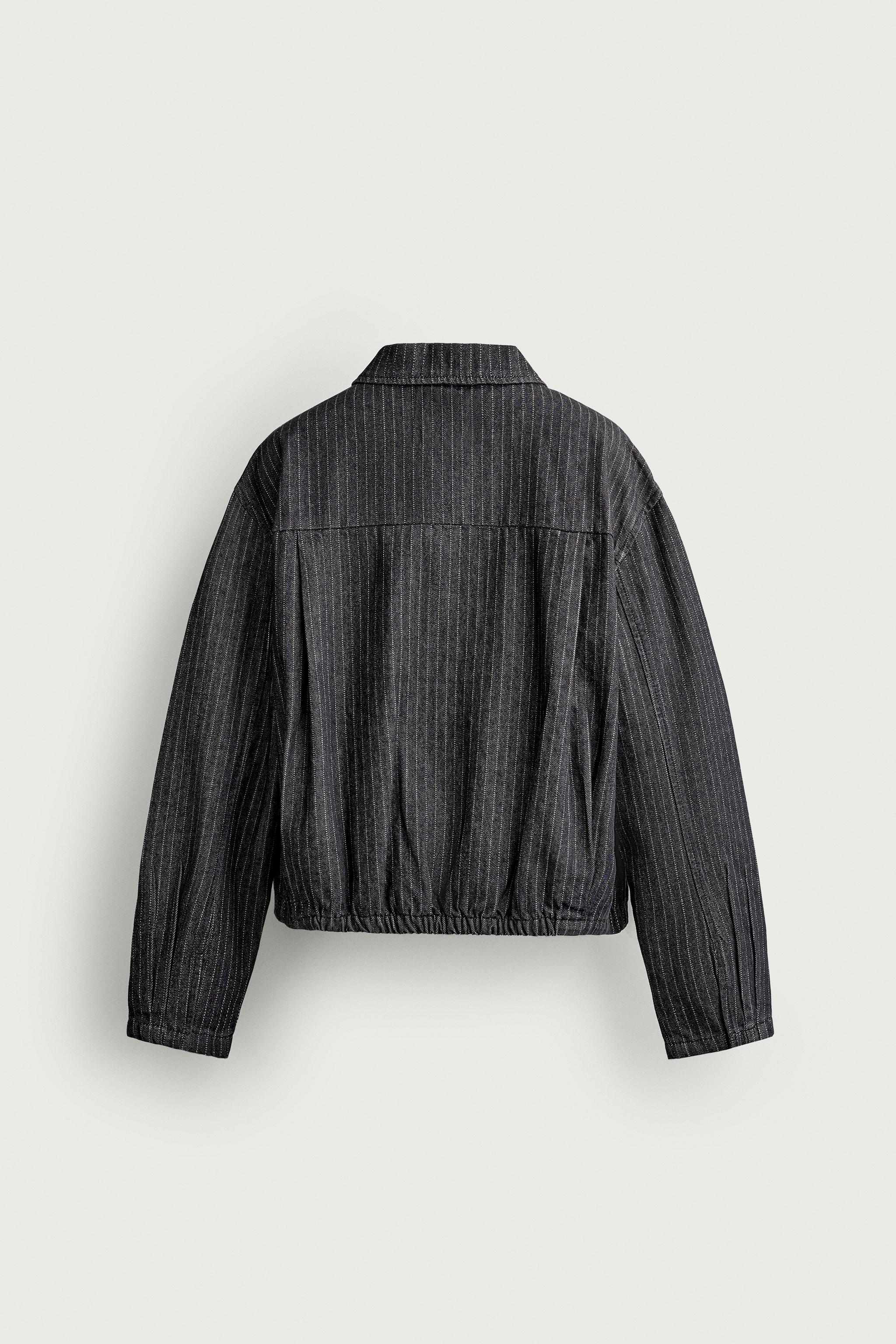 BLOUSON CROPPED À RAYURES